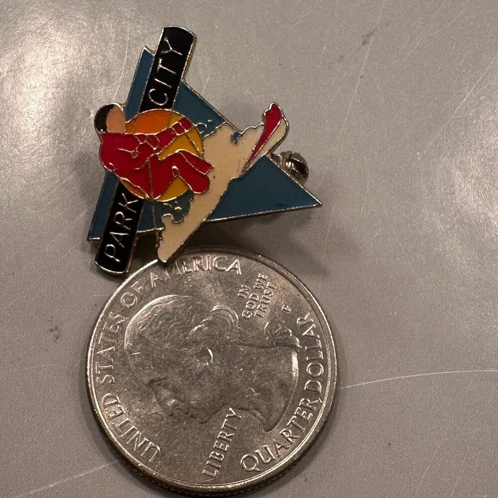 Park City SKI Resort Utah Brooch Mountain Pin Vintage Vacation Souvenir
